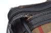 Authentic Burberrys Nova Check Canvas Leather Hand Boston Bag Brown Beige L0414