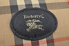 Authentic Burberrys Nova Check Canvas Leather Hand Boston Bag Brown Beige L0414
