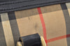 Authentic Burberrys Nova Check Canvas Leather Hand Boston Bag Brown Beige L0414