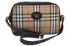 Authentic Burberrys Nova Check Shoulder Cross Body Bag Canvas Beige L0419