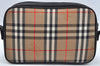 Authentic Burberrys Nova Check Shoulder Cross Body Bag Canvas Beige L0419