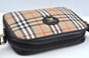 Authentic Burberrys Nova Check Shoulder Cross Body Bag Canvas Beige L0419