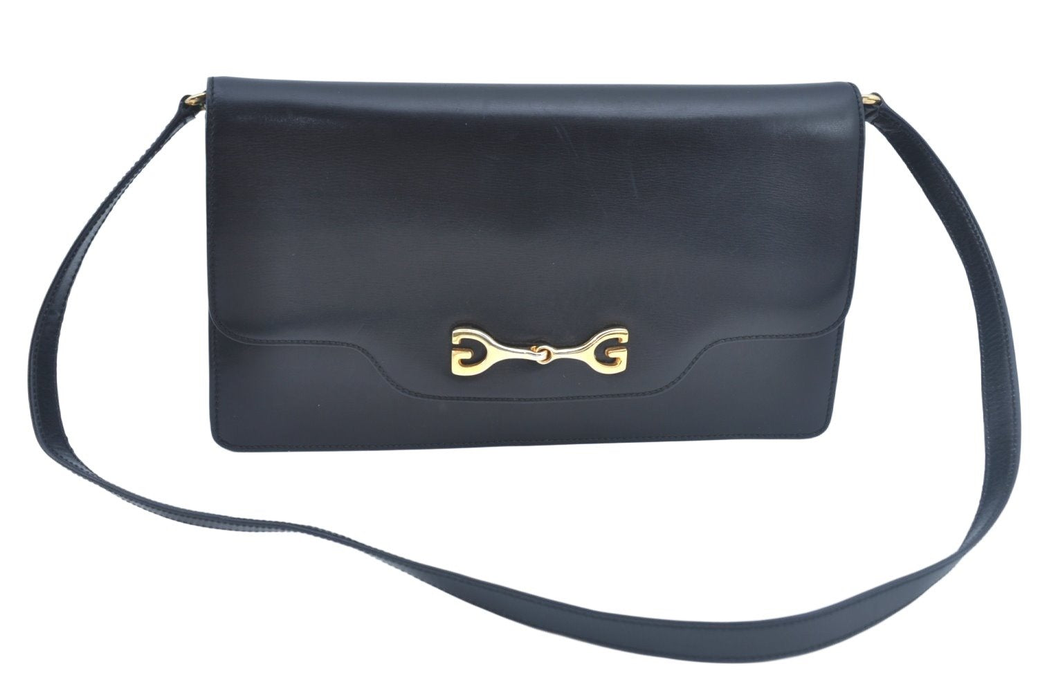 Authentic GUCCI Shoulder Cross Body Bag Purse Leather Black L0421