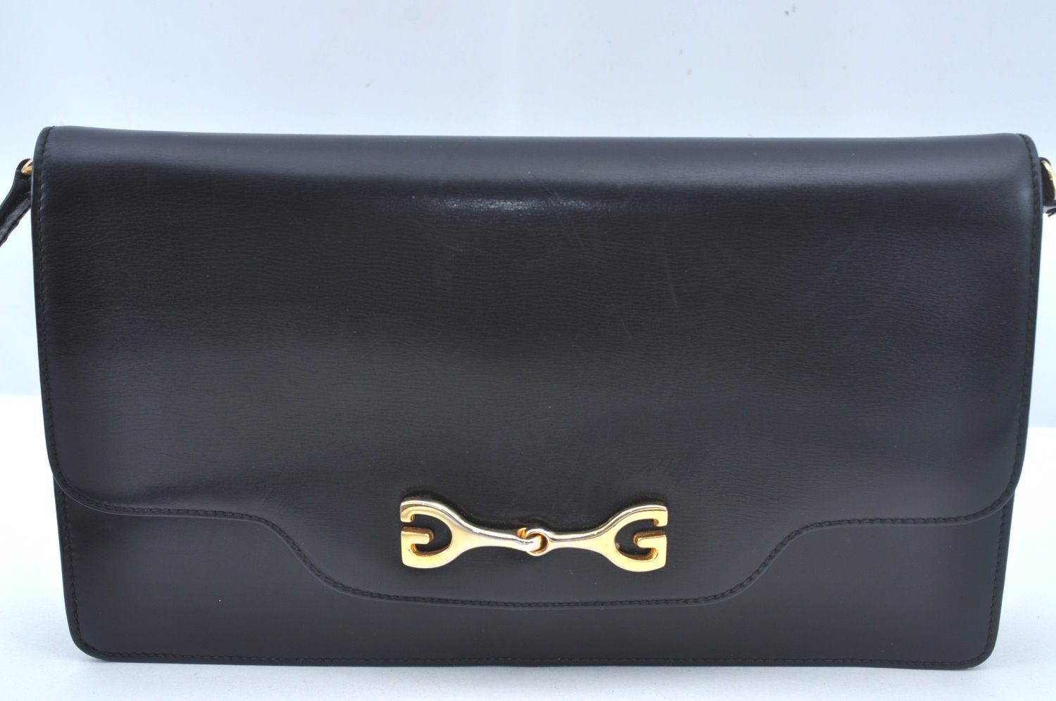 Authentic GUCCI Shoulder Cross Body Bag Purse Leather Black L0421