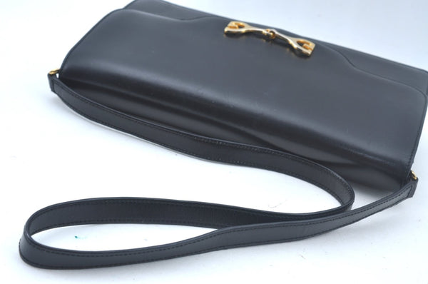 Authentic GUCCI Shoulder Cross Body Bag Purse Leather Black L0421