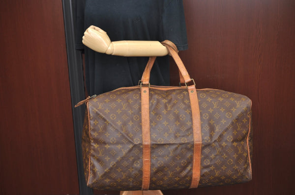Authentic Louis Vuitton Monogram Sac Souple55 Hand Boston Bag Old Model LV L0422