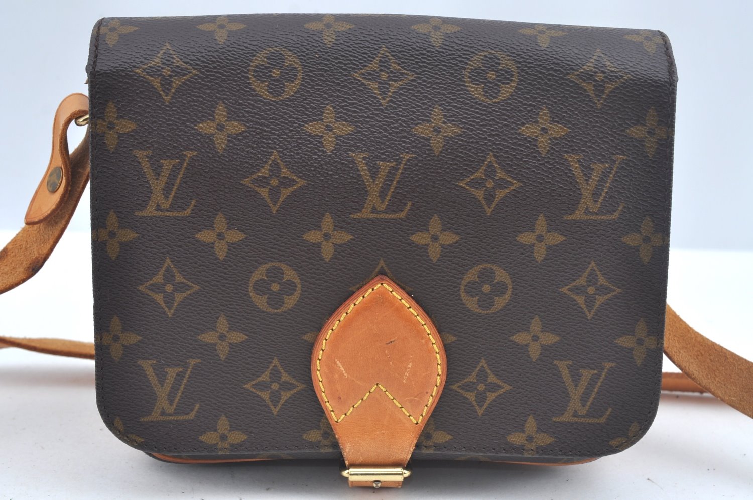 Authentic Louis Vuitton Monogram Cartouchiere MM M51253 Shoulder Cross Bag L0423