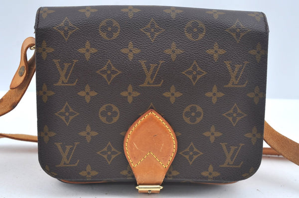 Authentic Louis Vuitton Monogram Cartouchiere MM M51253 Shoulder Cross Bag L0423