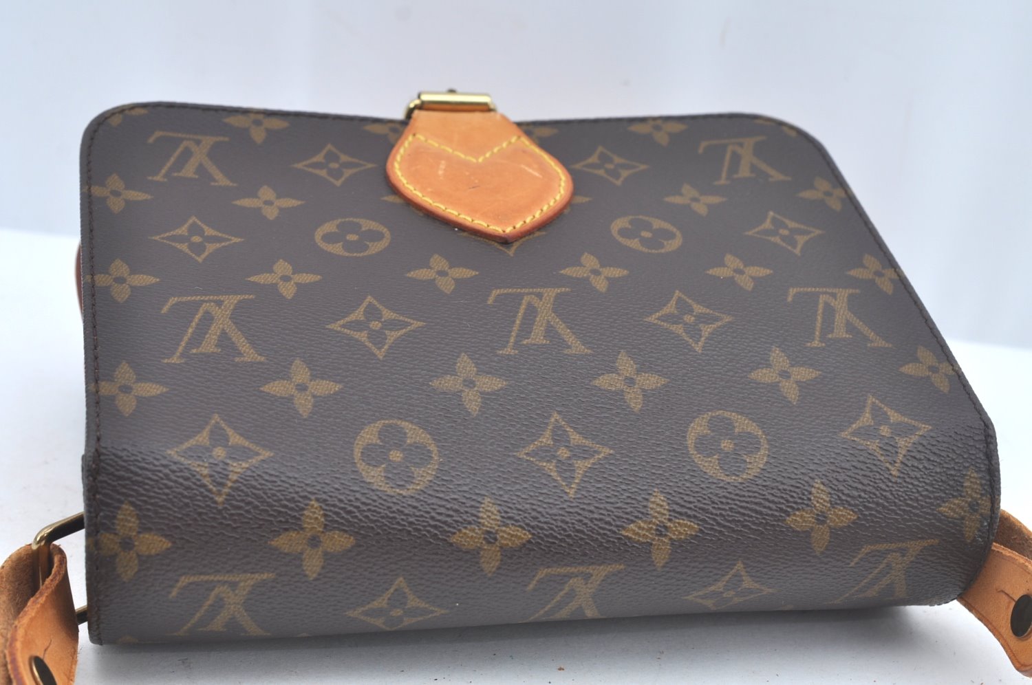 Authentic Louis Vuitton Monogram Cartouchiere MM M51253 Shoulder Cross Bag L0423