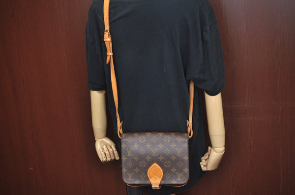 Authentic Louis Vuitton Monogram Cartouchiere MM M51253 Shoulder Cross Bag L0423