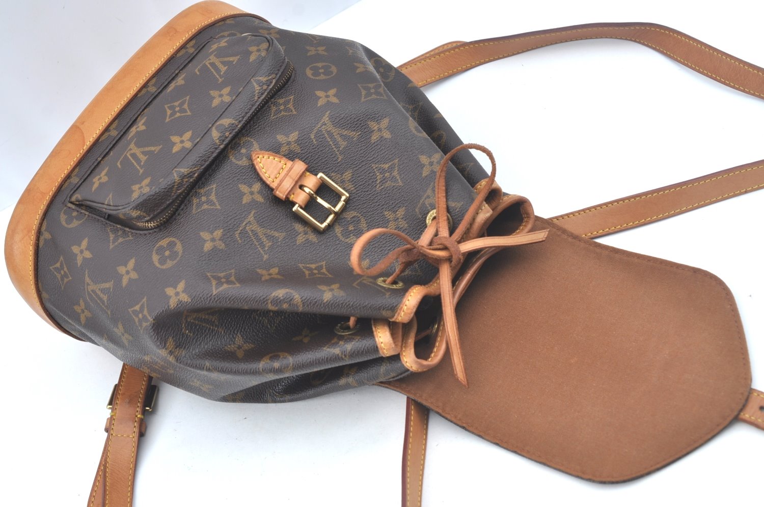 Authentic Louis Vuitton Monogram Montsouris MM Backpack M51136 LV L0424