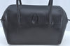 Authentic Cartier Must de Cartier Hand Bag Purse Leather Black L0425