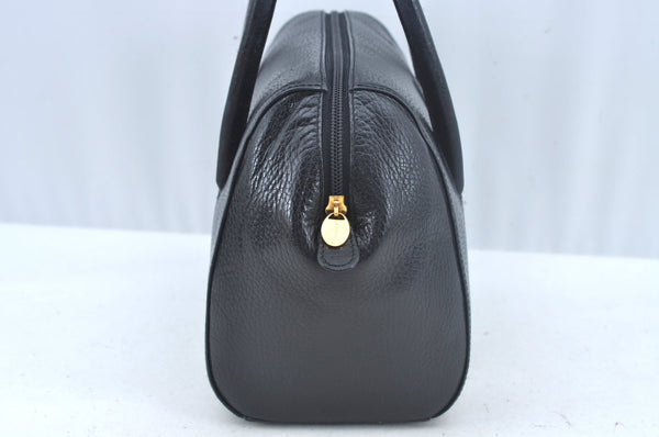 Authentic Cartier Must de Cartier Hand Bag Purse Leather Black L0425