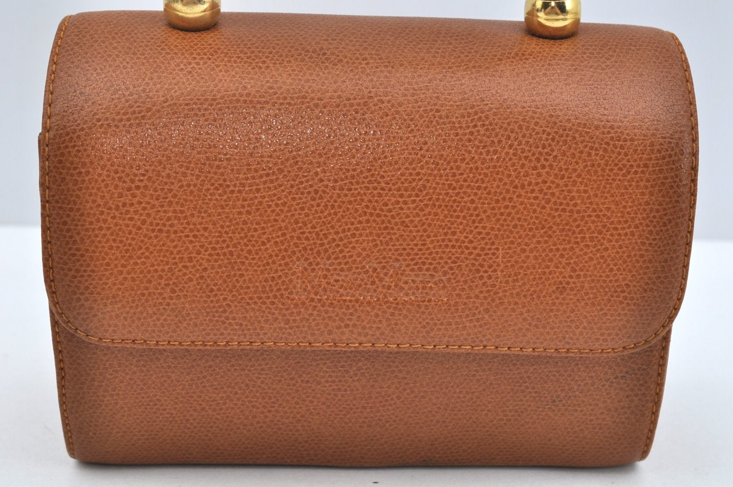 Authentic MAX MARA Vintage Hand Bag Purse Leather Brown L0426