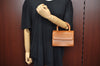 Authentic MAX MARA Vintage Hand Bag Purse Leather Brown L0426