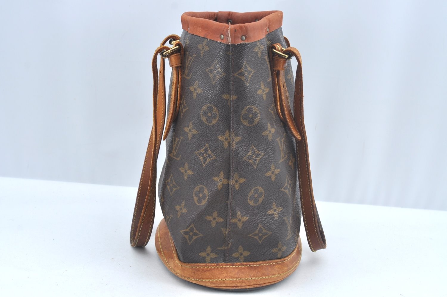 Authentic Louis Vuitton Monogram Bucket PM Shoulder Tote Bag M42238 Junk L0427