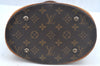 Authentic Louis Vuitton Monogram Bucket PM Shoulder Tote Bag M42238 Junk L0427
