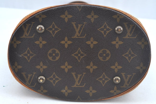 Authentic Louis Vuitton Monogram Bucket PM Shoulder Tote Bag M42238 Junk L0427