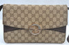 Authentic GUCCI Shoulder Cross Body Bag GG Canvas Leather Brown L0429