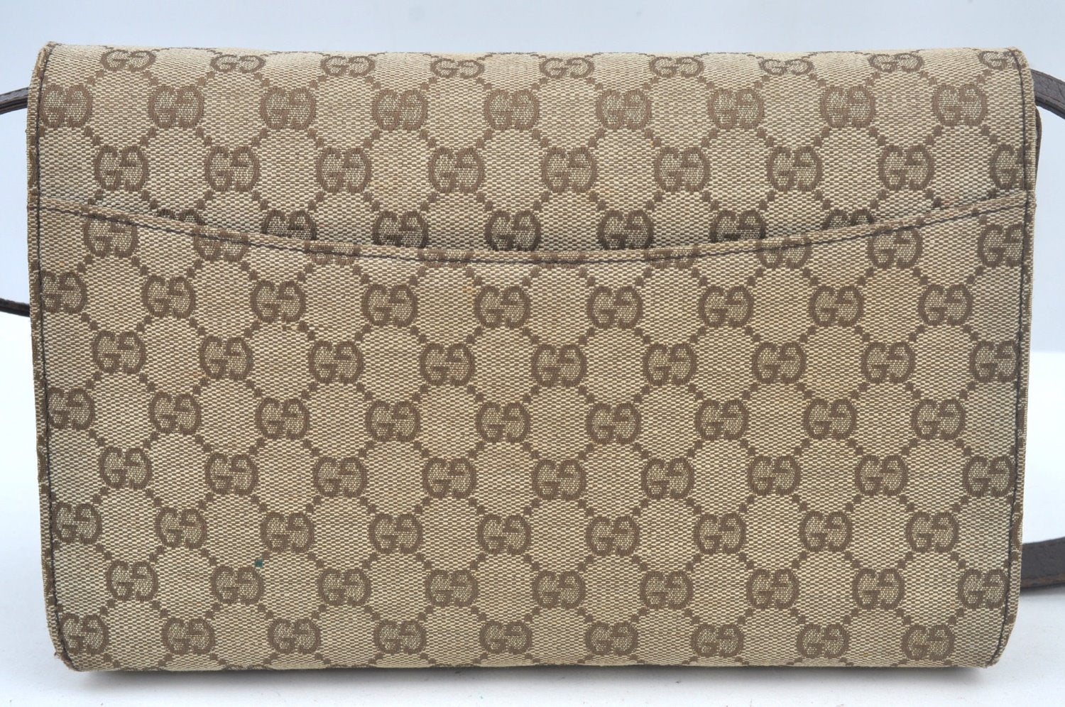 Authentic GUCCI Shoulder Cross Body Bag GG Canvas Leather Brown L0429