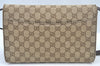 Authentic GUCCI Shoulder Cross Body Bag GG Canvas Leather Brown L0429