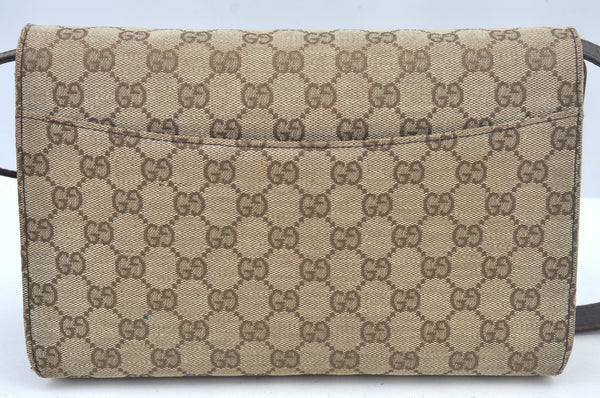 Authentic GUCCI Shoulder Cross Body Bag GG Canvas Leather Brown L0429