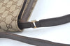 Authentic GUCCI Shoulder Cross Body Bag GG Canvas Leather Brown L0429