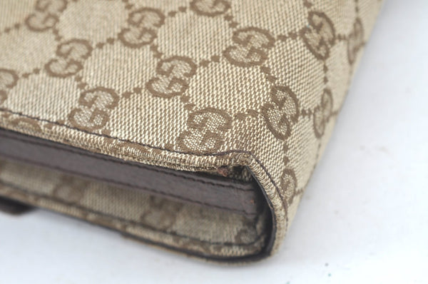 Authentic GUCCI Shoulder Cross Body Bag GG Canvas Leather Brown L0429