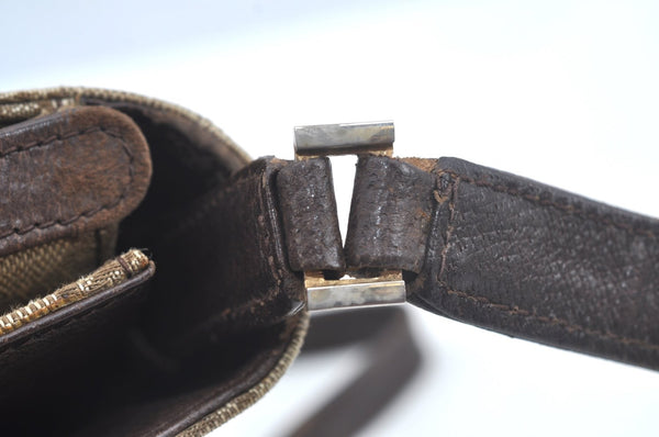 Authentic GUCCI Shoulder Cross Body Bag GG Canvas Leather Brown L0429
