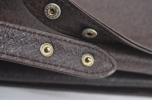Authentic GUCCI Shoulder Cross Body Bag GG Canvas Leather Brown L0429