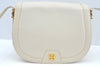 Authentic GIVENCHY Leather Shoulder Cross Body Bag Purse White L0430