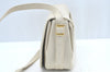 Authentic GIVENCHY Leather Shoulder Cross Body Bag Purse White L0430