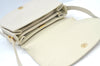 Authentic GIVENCHY Leather Shoulder Cross Body Bag Purse White L0430