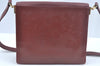 Authentic Cartier Must de Cartier Leather Shoulder Cross Bag Bordeaux Red L0433