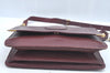 Authentic Cartier Must de Cartier Leather Shoulder Cross Bag Bordeaux Red L0434