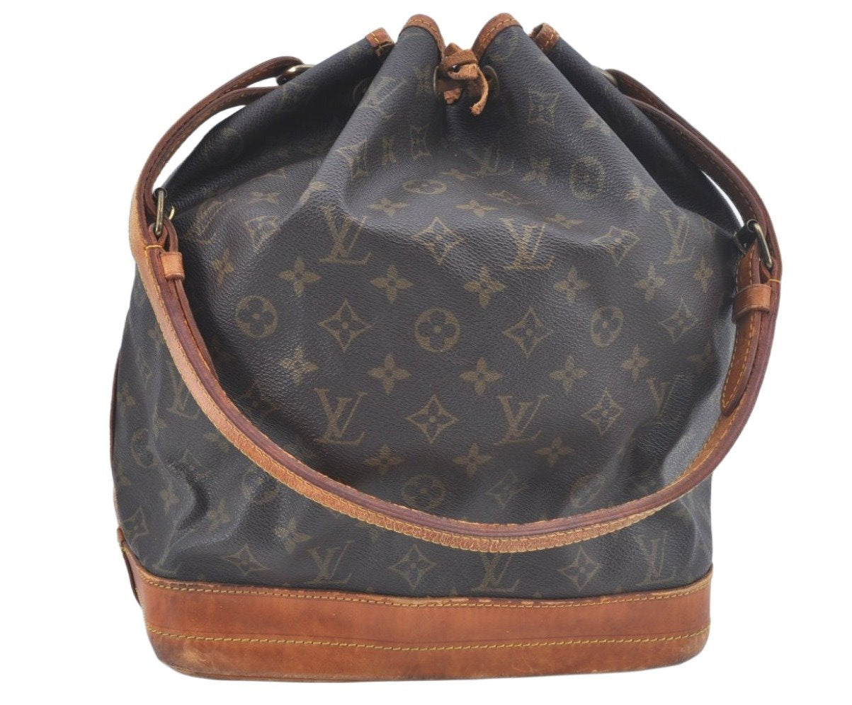 Authentic Louis Vuitton Monogram Noe Shoulder Drawstring Bag M42224 LV L0435