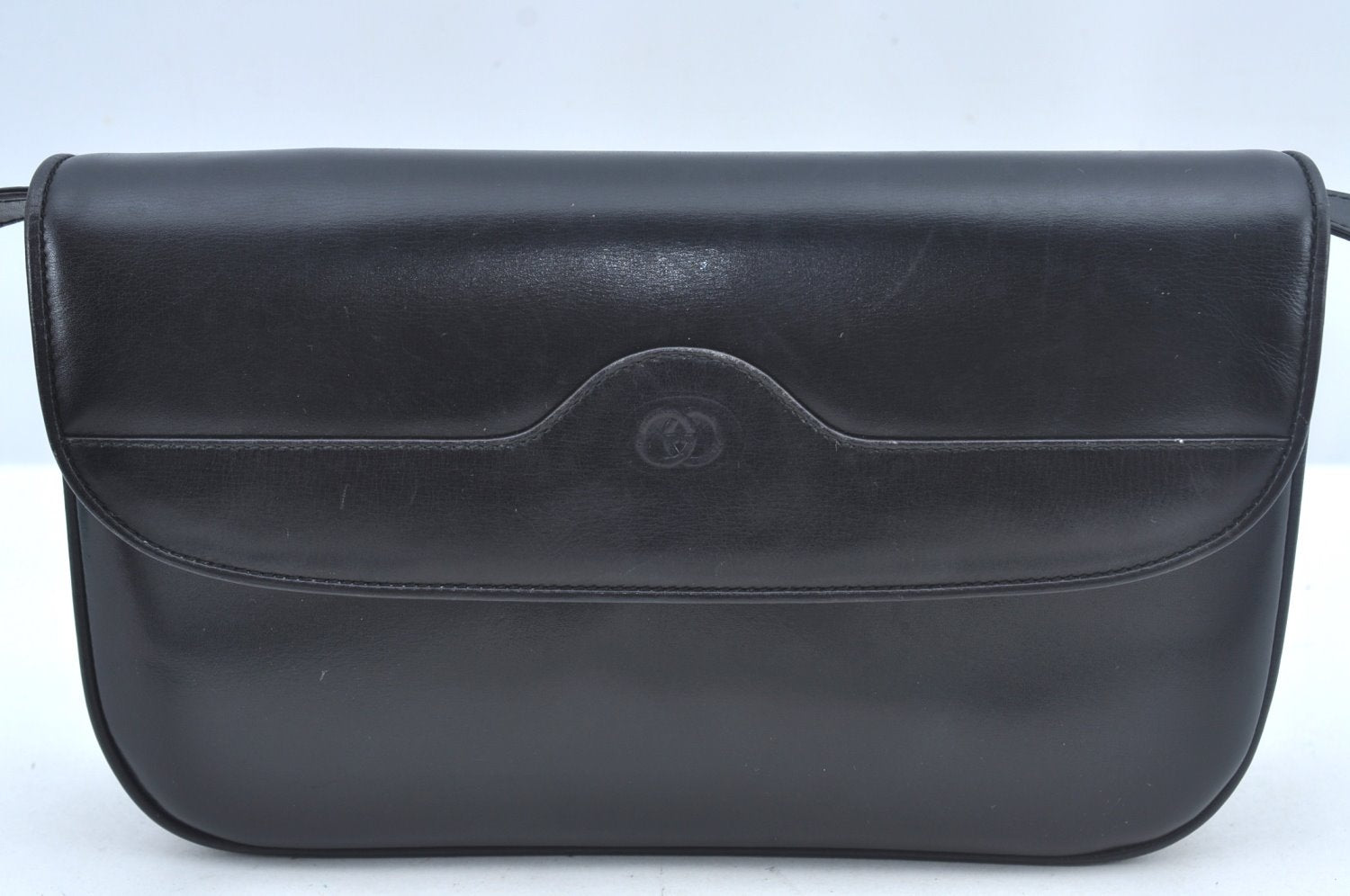 Authentic GUCCI Shoulder Cross Body Bag Purse GG Leather Black L0436