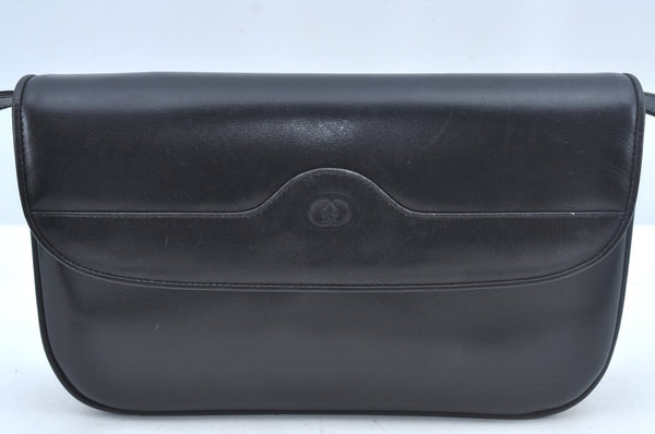 Authentic GUCCI Shoulder Cross Body Bag Purse GG Leather Black L0436
