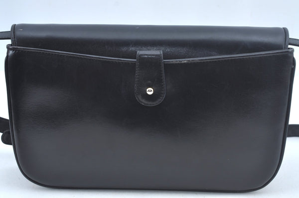 Authentic GUCCI Shoulder Cross Body Bag Purse GG Leather Black L0436