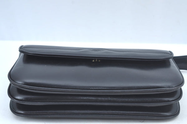 Authentic GUCCI Shoulder Cross Body Bag Purse GG Leather Black L0436