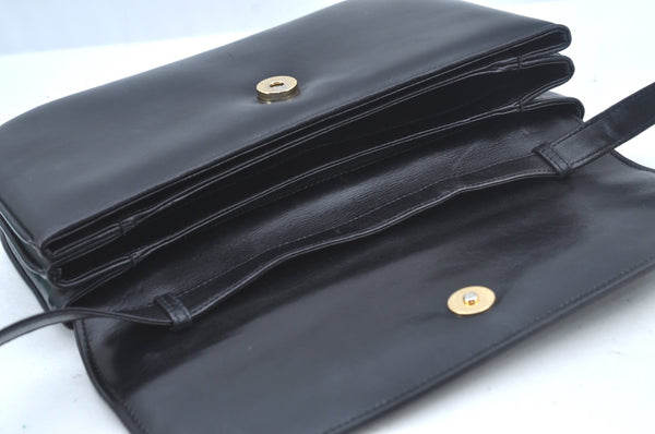 Authentic GUCCI Shoulder Cross Body Bag Purse GG Leather Black L0436