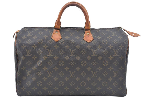 Authentic Louis Vuitton Monogram Speedy 40 Hand Boston Bag M41522 LV L0438