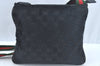 Authentic GUCCI Web Sherry Line Shoulder Cross Bag GG Canvas 146309 Black L0443