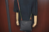 Authentic GUCCI Web Sherry Line Shoulder Cross Bag GG Canvas 146309 Black L0443