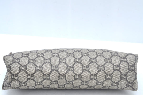 Authentic GUCCI Clutch Hand Bag Purse GG Plus PVC Leather Brown L0444