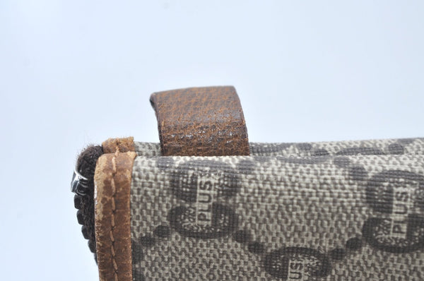 Authentic GUCCI Clutch Hand Bag Purse GG Plus PVC Leather Brown L0444