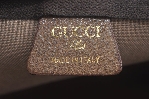 Authentic GUCCI Clutch Hand Bag Purse GG Plus PVC Leather Brown L0444