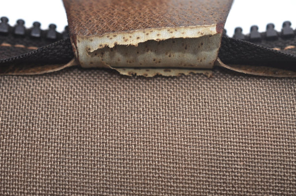 Authentic GUCCI Clutch Hand Bag Purse GG Plus PVC Leather Brown L0444