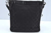 Authentic GUCCI Shoulder Cross Body Bag GG Canvas Leather 109106 Black L0446