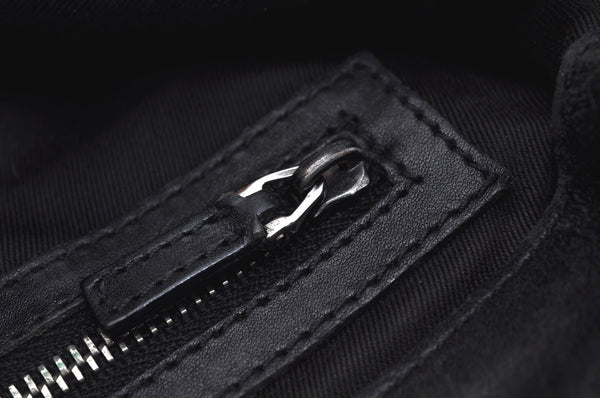 Authentic GUCCI Shoulder Cross Body Bag GG Canvas Leather 109106 Black L0446